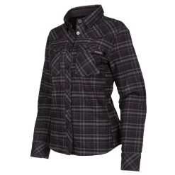 Klim Women's Upland Flannel Shirt -Motorcycle Equipment 3681 000 Black 20 20Asphalt 01