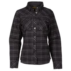 Klim Women's Upland Flannel Shirt -Motorcycle Equipment 3681 000 Black 20 20Asphalt 03