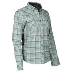 Klim Women's Upland Flannel Shirt -Motorcycle Equipment 3681 000 Monument 20Gray 20 20Wintermint 05