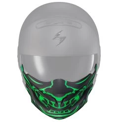 Scorpion Covert Face Mask - Samurai -Motorcycle Equipment Covert SamuraiMask MatteGreen TopFrontGhosted