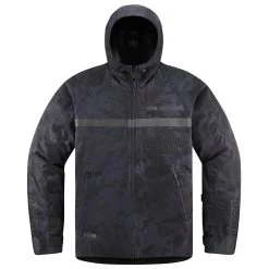 Icon PDX3 Rain Jackets -Motorcycle Equipment PDX3JacketDarkCamoFront