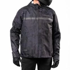 Icon PDX3 Rain Jackets -Motorcycle Equipment PDX3Jacket DarkCamo Front